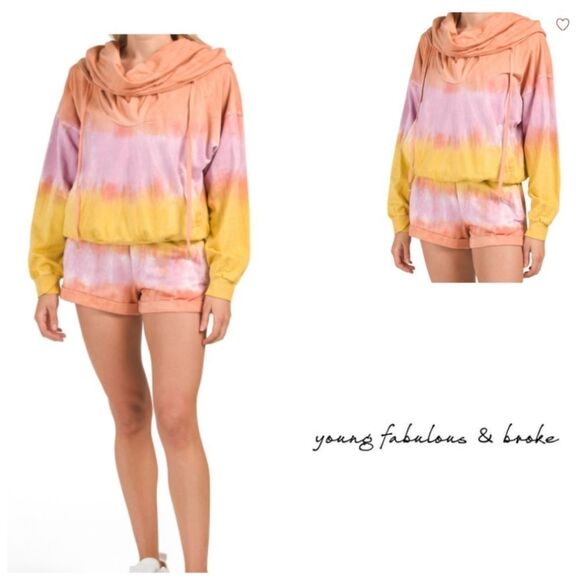 YFB Parker Tie-Dye 2-piece Hoodie & Short Set - Picture 1 of 16